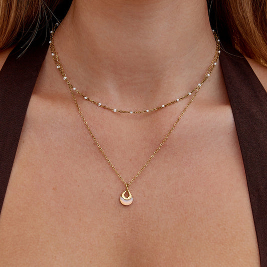 Tiffany White Stein Pendant Halskette Alma
