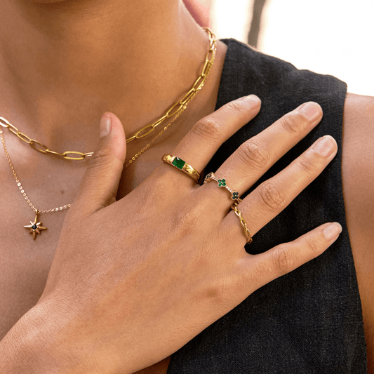 Ember Gold & Smaragd Ring Alma