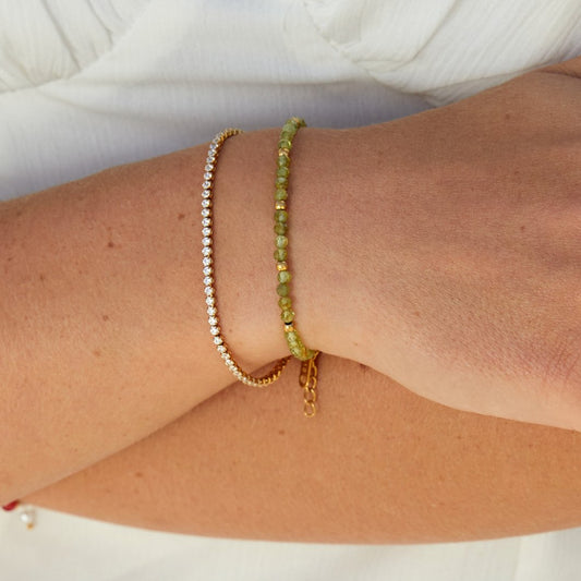 Green Peridot Perlenarmband Alma