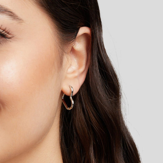 Herz Silber Hoops Ohrringe Alma