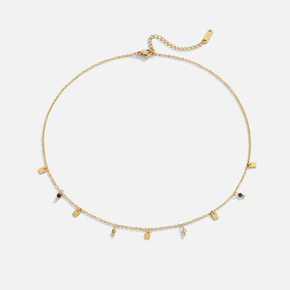 Tara Gold Square Droplet Halskette Alma