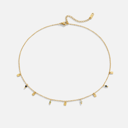 Tara Gold Square Droplet Halskette Alma