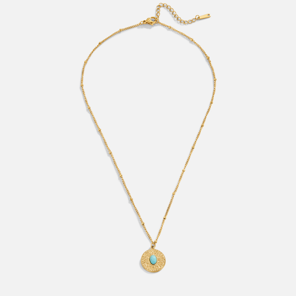 Turquoise Stein MüNz Halskette Alma