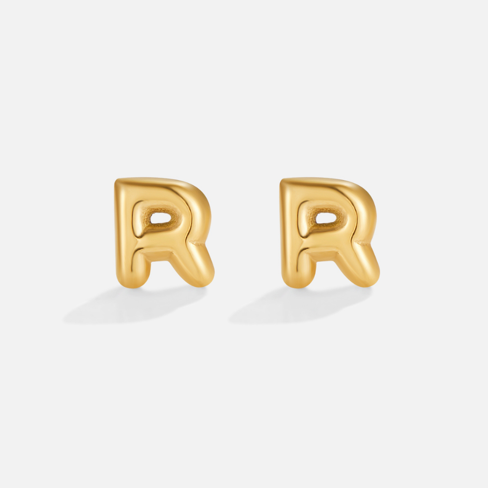 Gold Bubble Buchstaben Ohrringe Alma