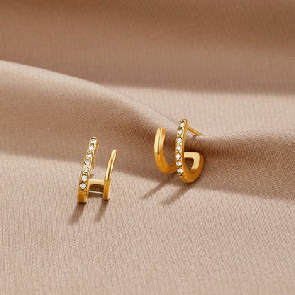 18K Gold & Kristall Claw Ohrringe Alma
