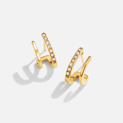 18K Gold & Kristall Claw Ohrringe Alma
