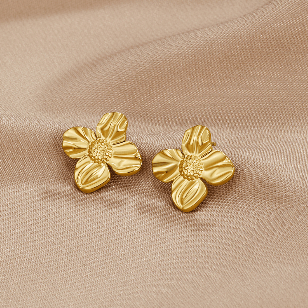 18K Gold Blumen Ohrringe Alma