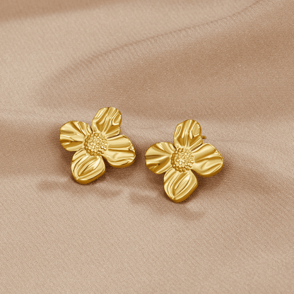 18K Gold Blumen Ohrringe Alma