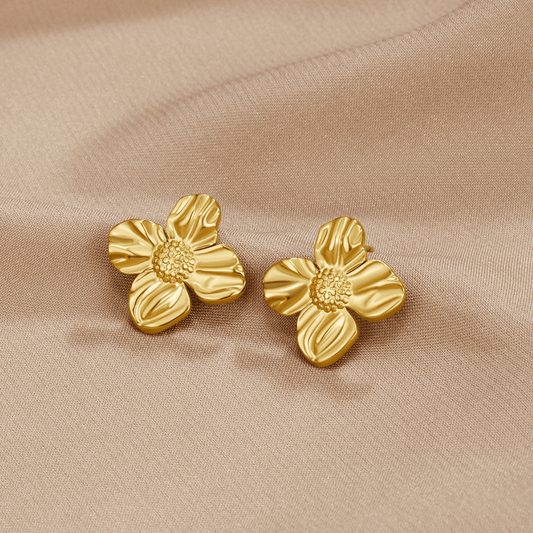 18K Gold Blumen Ohrringe Alma