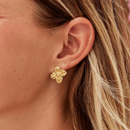 18K Gold Blumen Ohrringe Alma