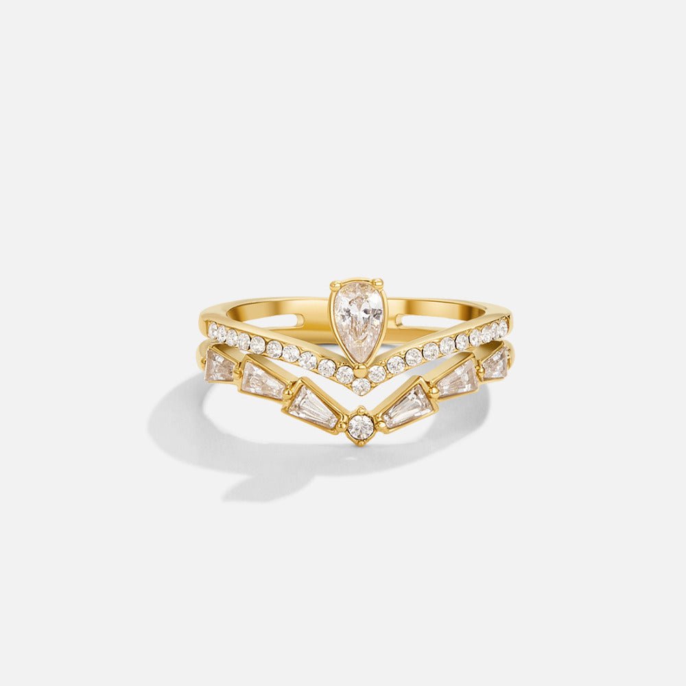 18K Gold Lilly Kristall Ring Alma
