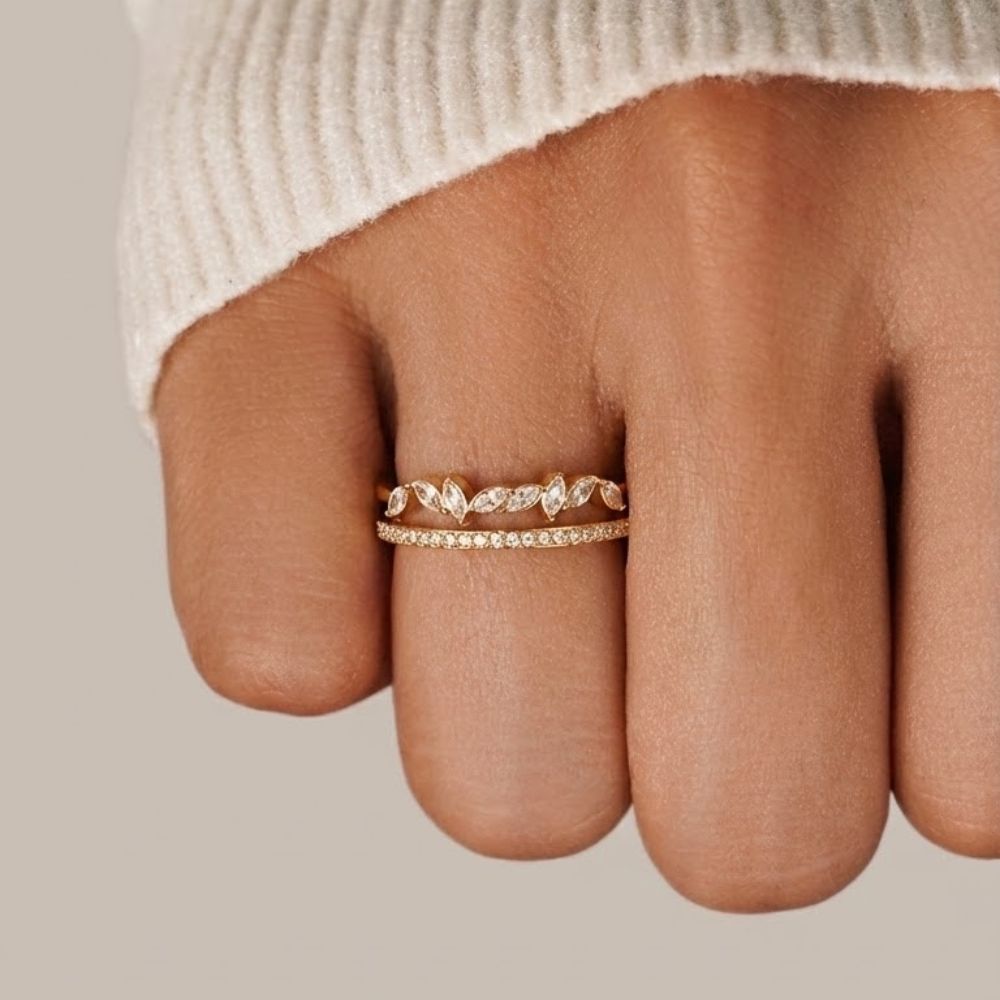 18K Gold Mia Kristall Ring Alma