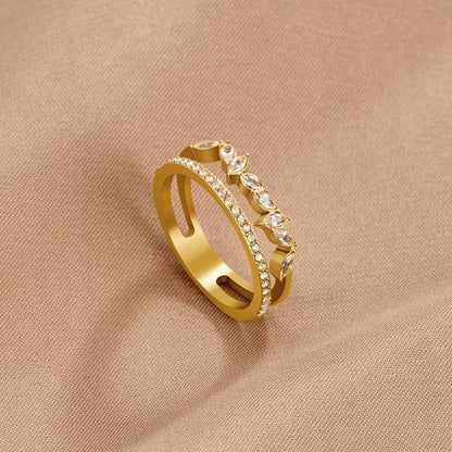 18K Gold Mia Kristall Ring Alma