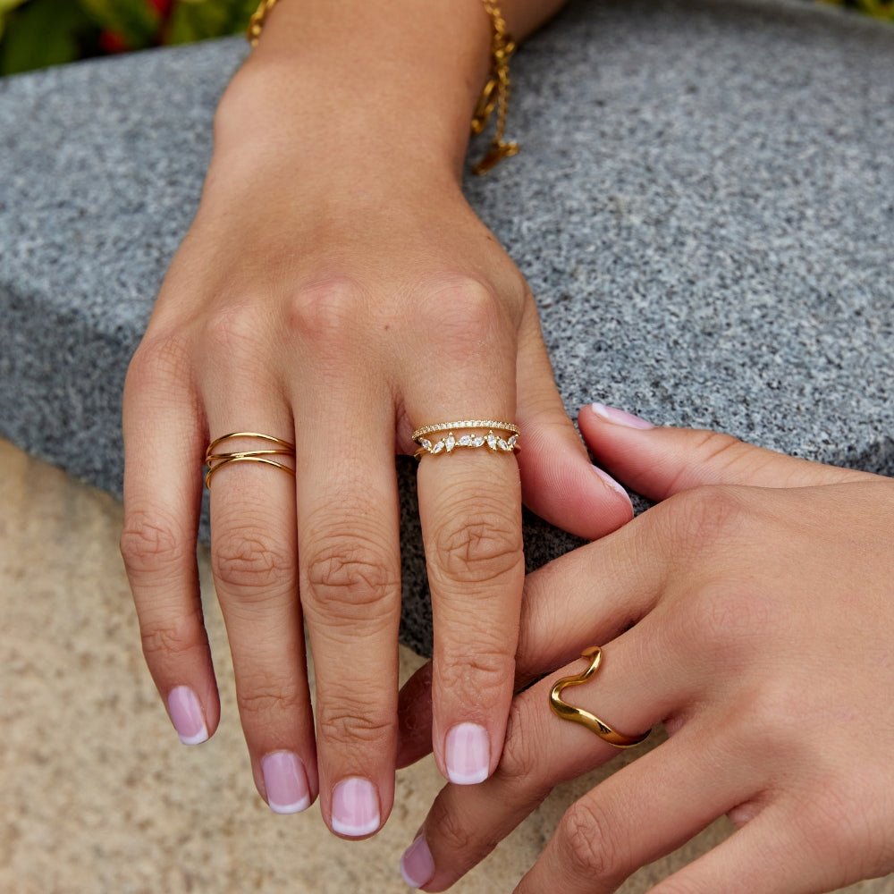 18K Gold Mia Kristall Ring Alma