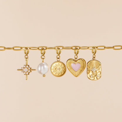 18K Gold Paperclip AnhäNger Armband Alma