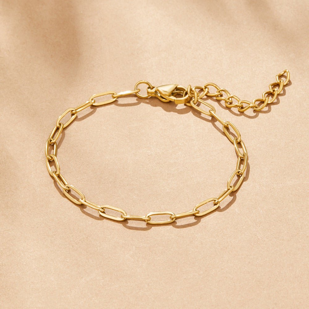 18K Gold Paperclip AnhäNger Armband Alma