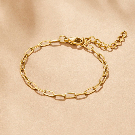 18K Gold Paperclip AnhäNger Armband Alma