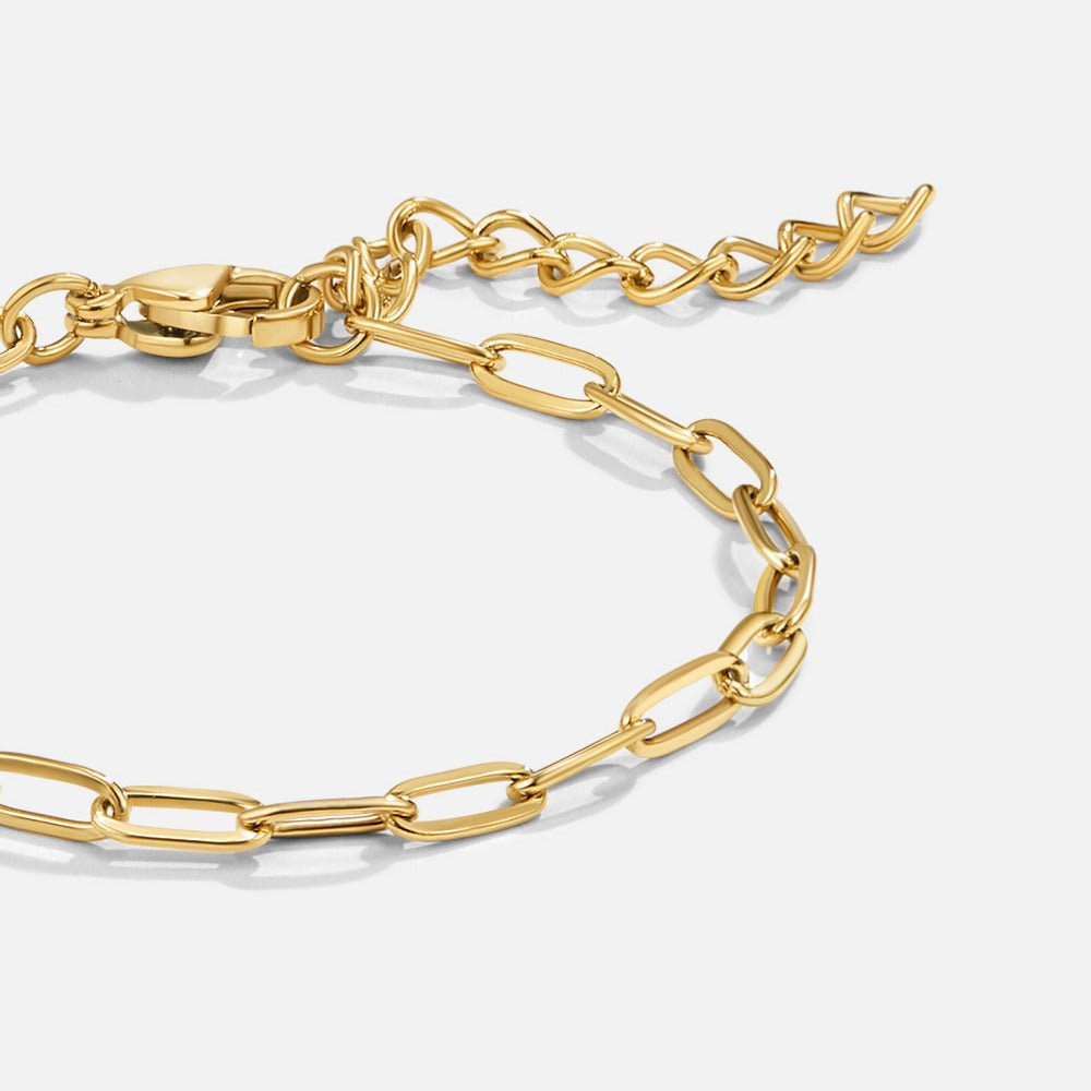 18K Gold Paperclip AnhäNger Armband Alma