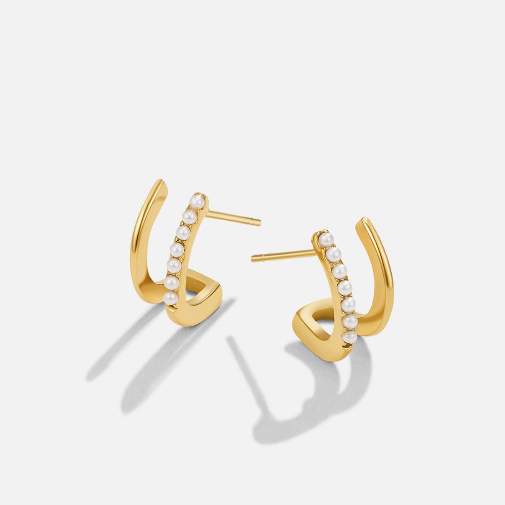18K Gold & Perlen Claw Ohrringe Alma
