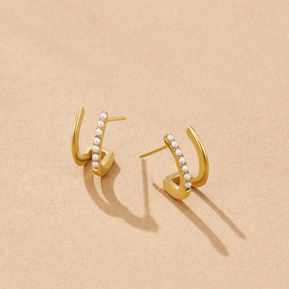 18K Gold & Perlen Claw Ohrringe Alma