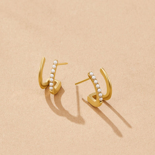 18K Gold & Perlen Claw Ohrringe Alma