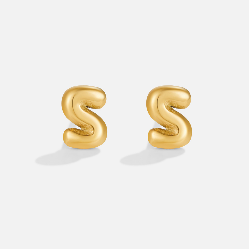 Gold Bubble Buchstaben Ohrringe Alma