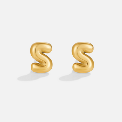 Gold Bubble Buchstaben Ohrringe Alma