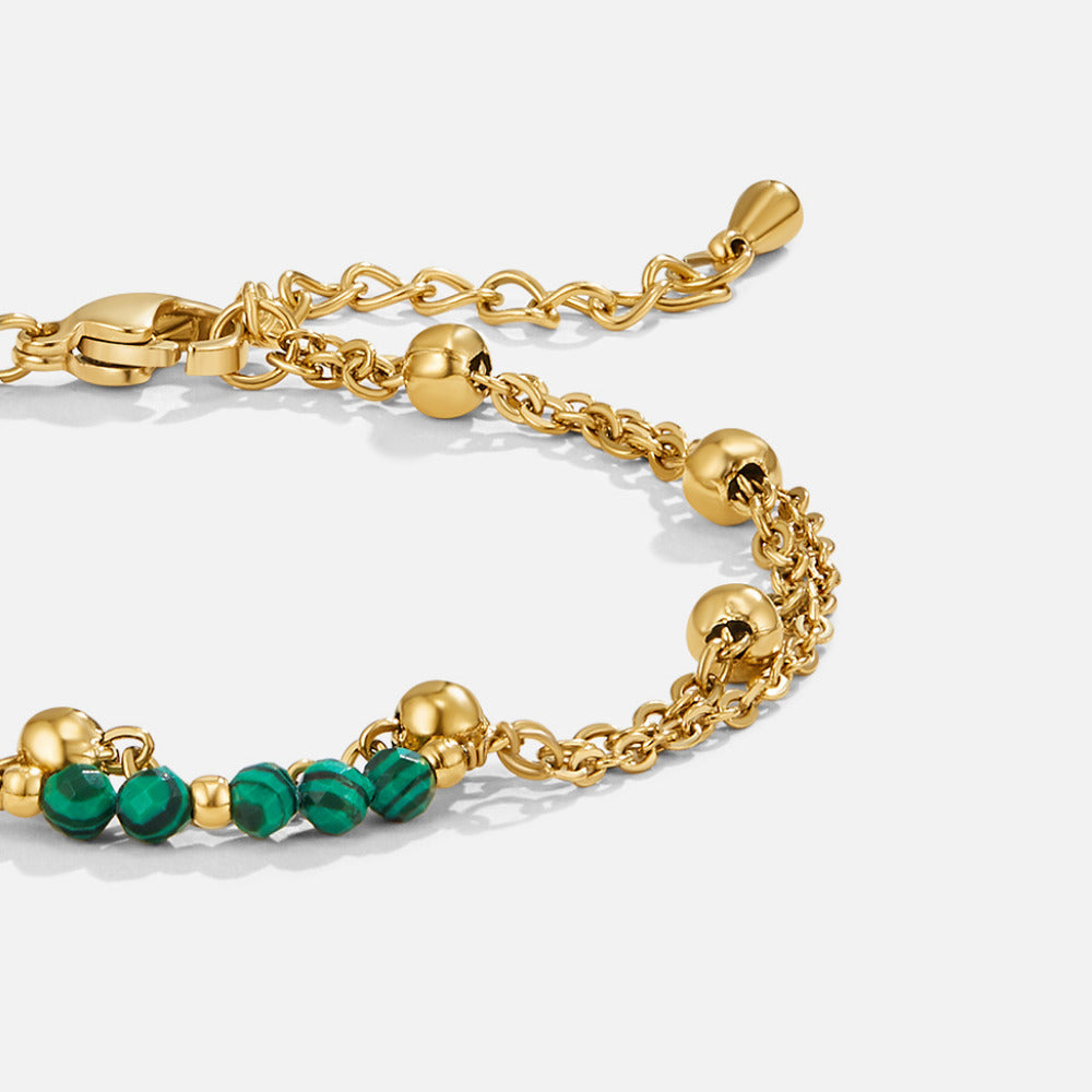 Alfa Green Malachite Perlenarmband Alma
