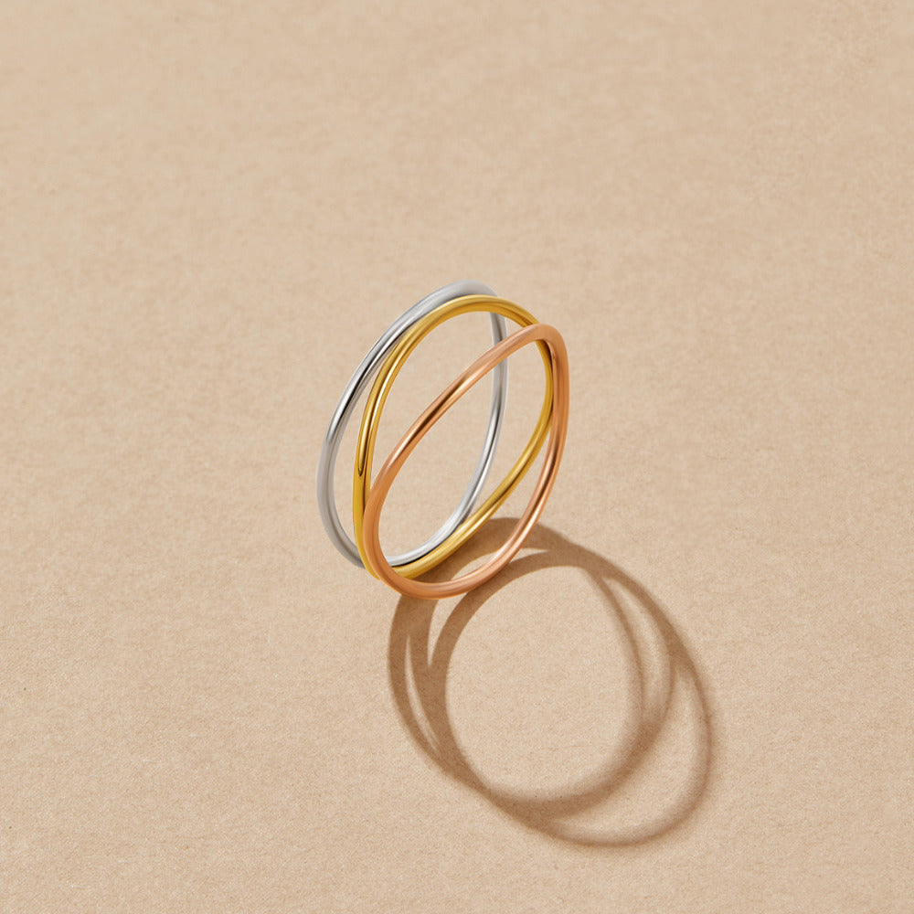 Ayla Three Toned Mehrlagige Ring Alma