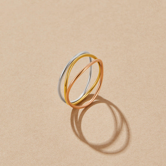 Ayla Three Toned Mehrlagige Ring Alma