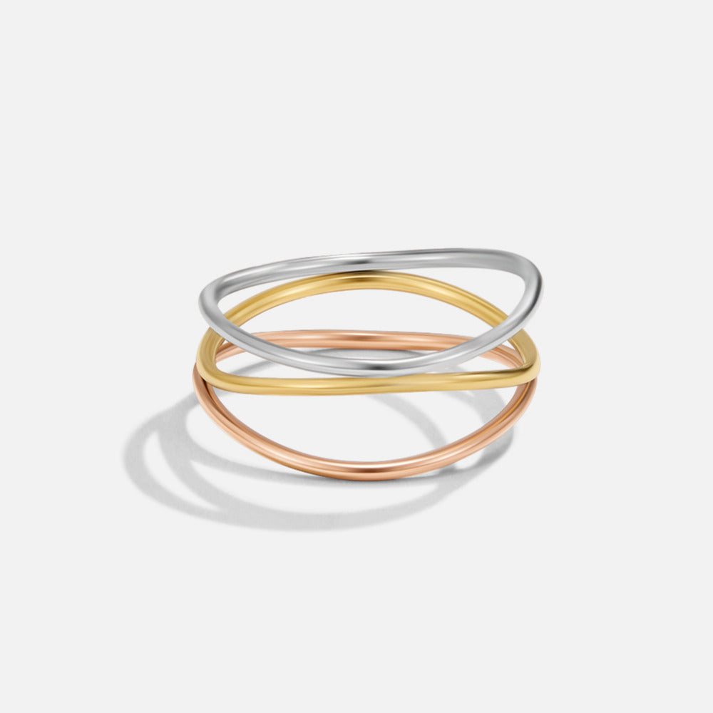 Ayla Three Toned Mehrlagige Ring Alma