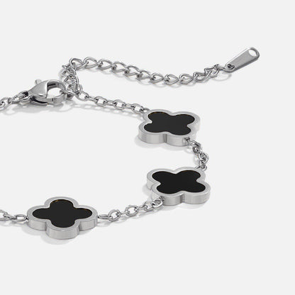 Silber Black Klee Armband Alma