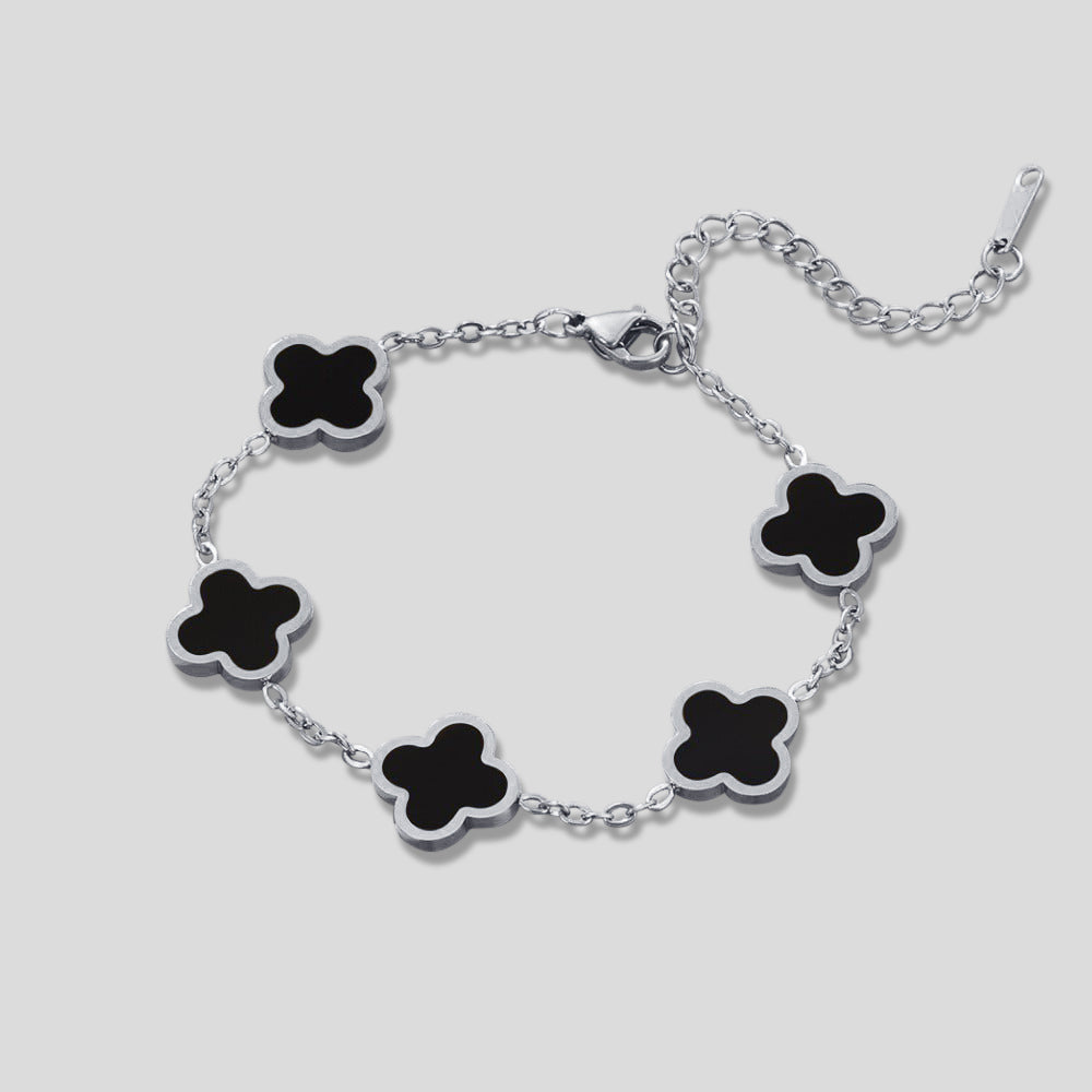 Silber Black Klee Armband Alma
