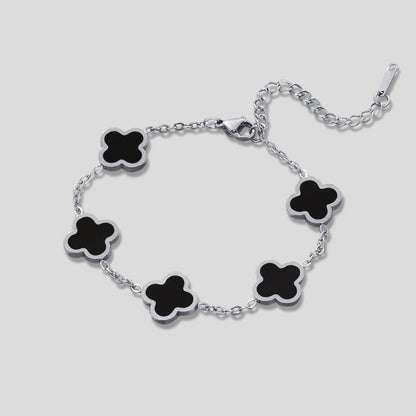 Silber Black Klee Armband Alma