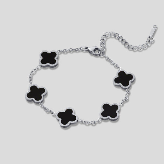 Silber Black Klee Armband Alma