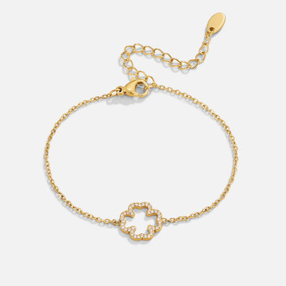 Kristall Klee Blatt Armband Alma