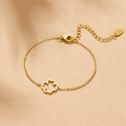 Kristall Klee Blatt Armband Alma