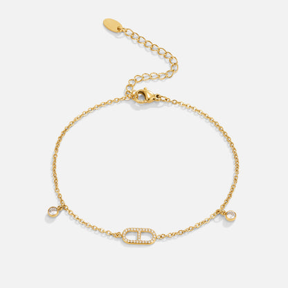 Eliza Gold Kristall FußKettchen Alma