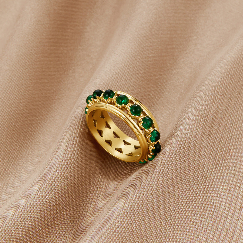 Smaragd Stein Kristall Ring Alma