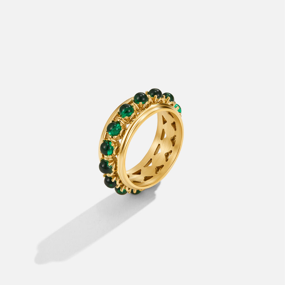 Smaragd Stein Kristall Ring Alma
