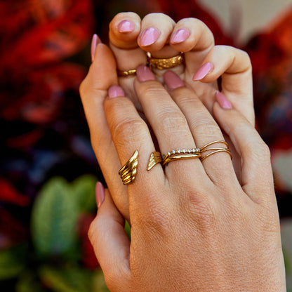 Golden Angel Wing Wrap Ring Alma