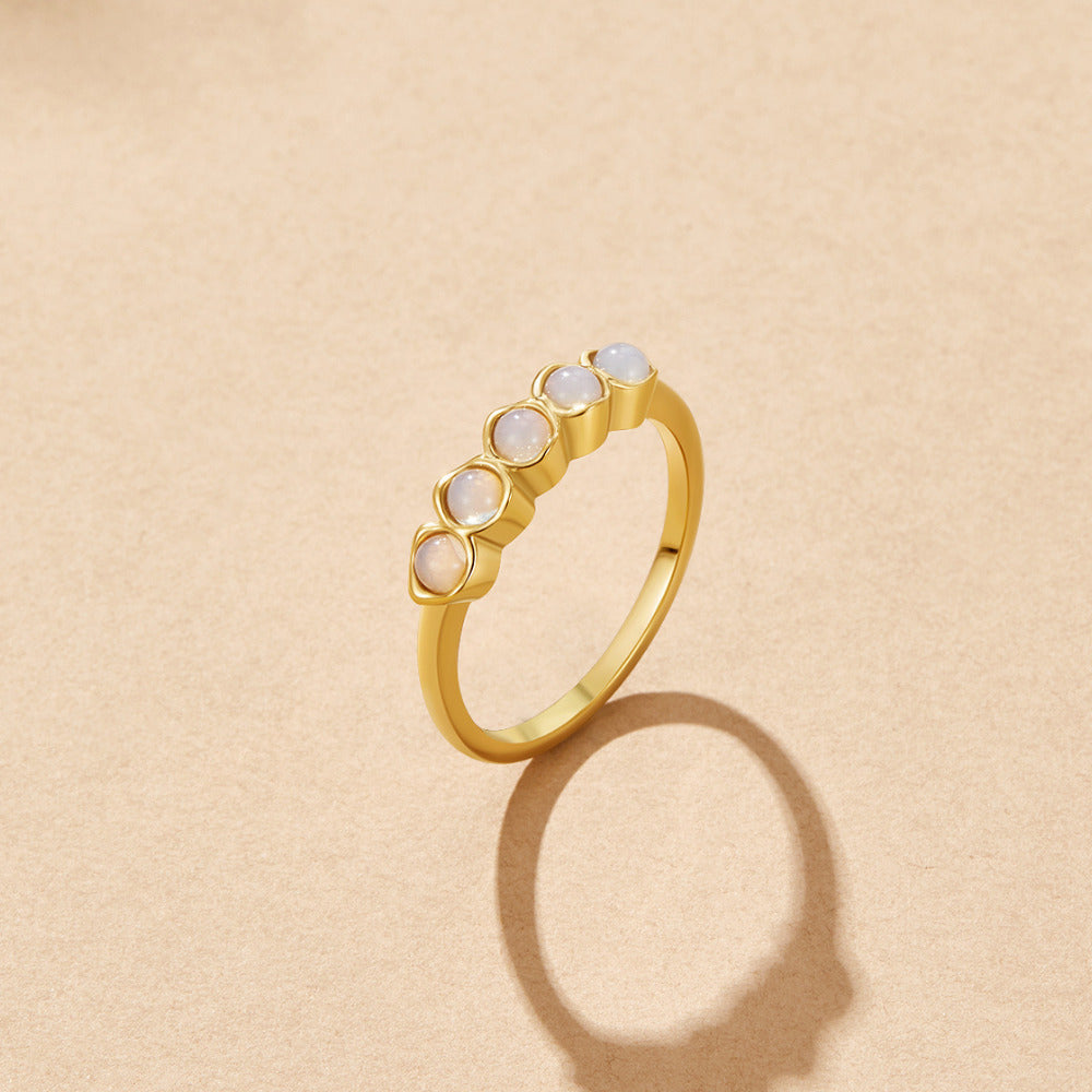 Golden Mondstein Eternity Ring Alma
