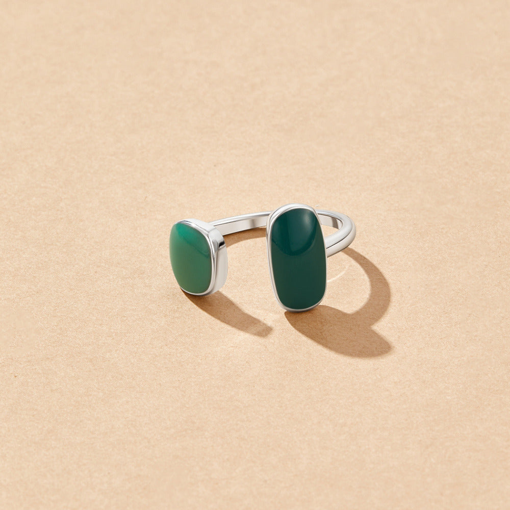 Green Willow Silber Wrap Ring Alma
