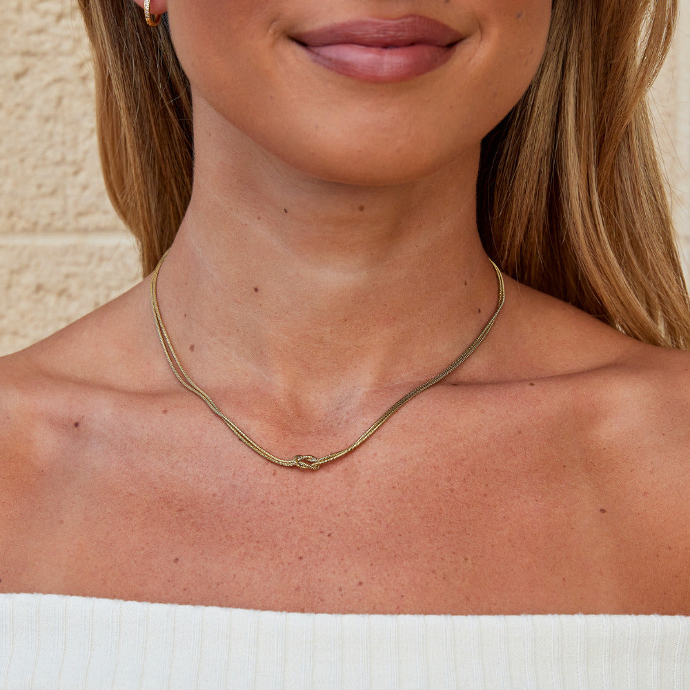 Knotted Gold Ketten Halskette Alma