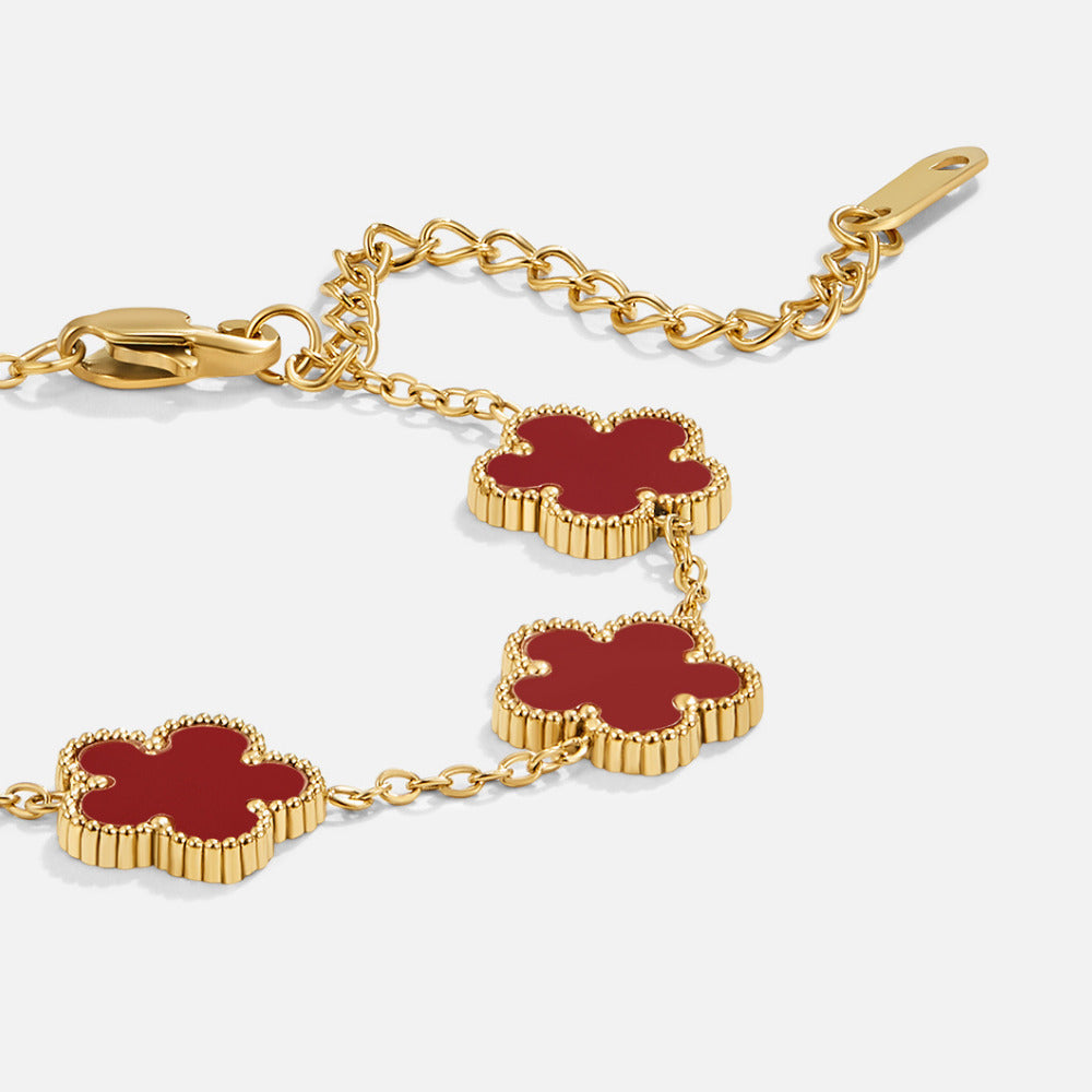 Lucky Red Klee Blatt Armband Alma