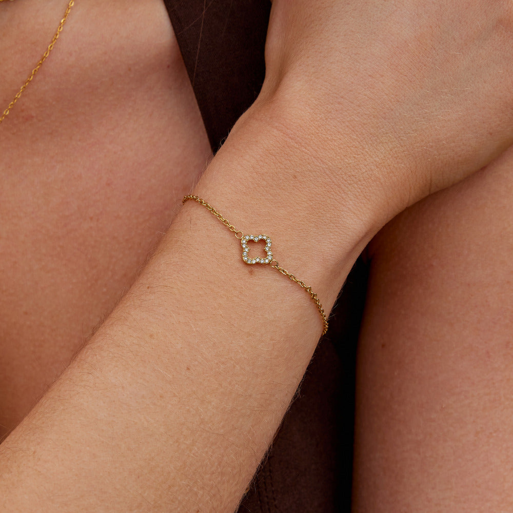 Luxe Kristall Klee Armband Alma