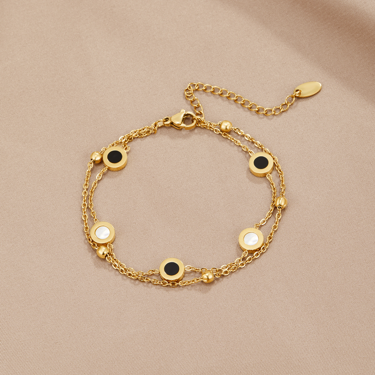 Onyx & White Stein Armband Alma