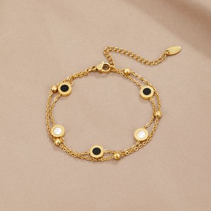 Onyx & White Stein Armband Alma