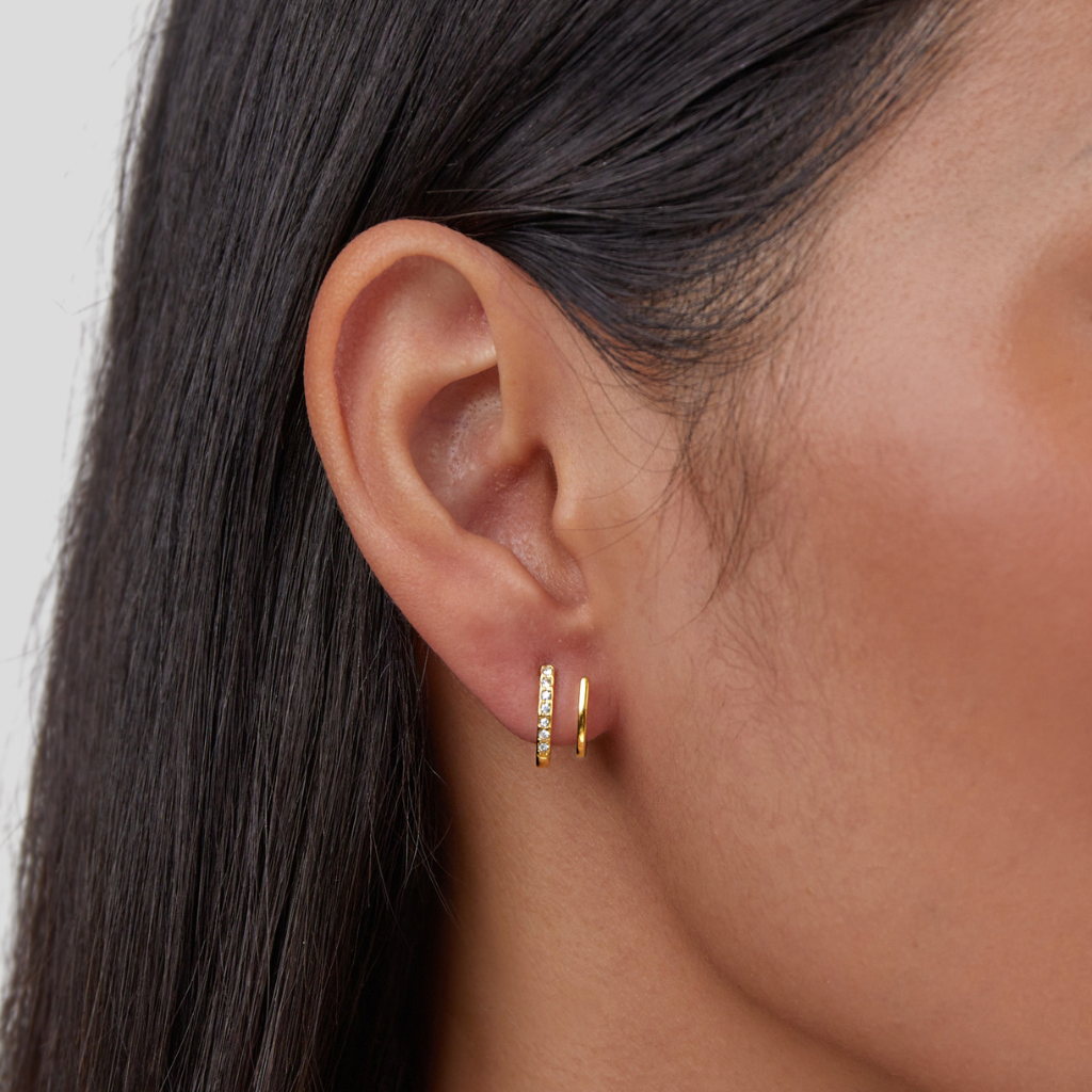 18K Gold & Kristall Claw Ohrringe Alma