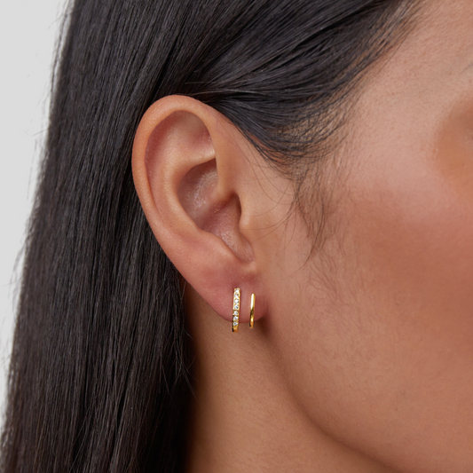 18K Gold & Kristall Claw Ohrringe Alma